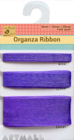 Organza Ribbon W 6/12/25mm 1mtr Each Purple